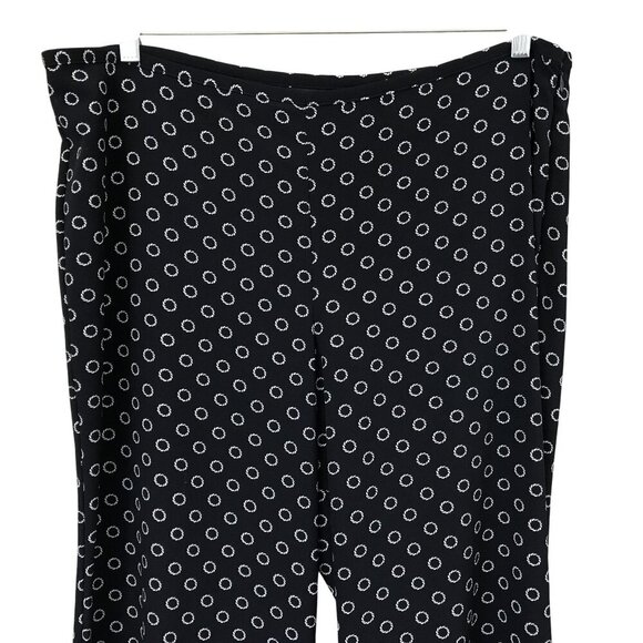 Talbots Size 16 indigo Lifesaver Print Wide-Leg Pants Blue White Nautical - Picture 3 of 8